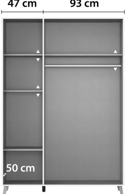 rauch Drehtürenschrank »Kleiderschrank Schrank Garderobe SHINJO Breiten 93/140/187 cm« in 3 verschiedenen Ausstattungen BASIC/CLASSIC/PREMIUM,Griffe und Füße aus Massivholz, viel Stauraum MADE IN GERMANY