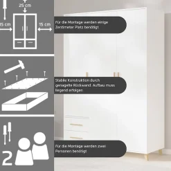 rauch Drehtürenschrank »Kleiderschrank Schrank Garderobe SHINJO Breiten 93/140/187 cm« in 3 verschiedenen Ausstattungen BASIC/CLASSIC/PREMIUM,Griffe und Füße aus Massivholz, viel Stauraum MADE IN GERMANY