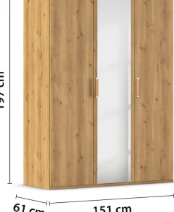 rauch Drehtürenschrank »Kleiderschrank Schrank Garderobe Schlafzimmerschrank EVELYN« in 2 Höhen 197 oder 210 cm erhältlich, inkl. SOFT-CLOSE-FUNKTION,in elegantem Stil, viel Stauraum 3 Breiten und 2 Höhen MADE IN GERMANY