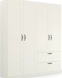rauch Drehtürenschrank »Kleiderschrank Schrank Garderobe Ankleide COTTAGE BY QUADRA SPIN« Breiten: 181/226/271 cm, Höhe 210 cm,in skandinavischem Landhausstil, mit Schubladen