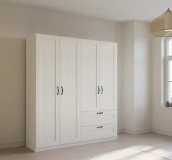 rauch Drehtürenschrank »Kleiderschrank Schrank Garderobe Ankleide COTTAGE BY QUADRA SPIN« Breiten: 181/226/271 cm, Höhe 210 cm,in skandinavischem Landhausstil, mit Schubladen