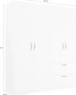 rauch Drehtürenschrank »Kleiderschrank Schrank Garderobe Ankleide COTTAGE BY QUADRA SPIN« Breiten: 181/226/271 cm, Höhe 210 cm,in skandinavischem Landhausstil, mit Schubladen
