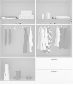 rauch Drehtürenschrank »Kleiderschrank Schrank Garderobe Ankleide COTTAGE BY QUADRA SPIN« Breiten: 181/226/271 cm, Höhe 210 cm,in skandinavischem Landhausstil, mit Schubladen