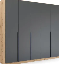 rauch Drehtürenschrank »Kleiderschrank Schrank Garderobe Ankleide DARK&WOOD BY QUADRA SPIN« Breiten: 181/226/271 cm, Höhe 210 cm,im Industrial Style mit Metallgriffstangen
