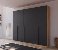 rauch Drehtürenschrank »Kleiderschrank Schrank Garderobe Ankleide DARK&WOOD BY QUADRA SPIN« Breiten: 181/226/271 cm, Höhe 210 cm,im Industrial Style mit Metallgriffstangen