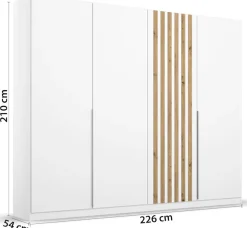 rauch Drehtürenschrank »Kleiderschrank Schrank Garderobe Breiten 181/226/271 cm LAMELLA« 3 verschiedene Ausstattungen BASIC/CLASSIC/PREMIUM (inkl. SOFT-CLOSE),elegante Lamellen-Auflage in 3D Akustikpaneel Optik MADE IN GERMANY
