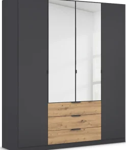 rauch Drehtürenschrank »Kleiderschrank Schrank Garderobe Schlafzimmerschrank DAVOA« mit farblich abgesetzten Schubkästen in Eiche Artisan MADE IN GERMANY