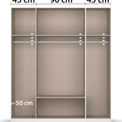 rauch Drehtürenschrank »Kleiderschrank Schrank Garderobe Schlafzimmerschrank DAVOA« mit farblich abgesetzten Schubkästen in Eiche Artisan MADE IN GERMANY