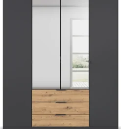 rauch Drehtürenschrank »Kleiderschrank Schrank Garderobe Schlafzimmerschrank DAVOA« mit farblich abgesetzten Schubkästen in Eiche Artisan MADE IN GERMANY