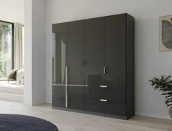 rauch Drehtürenschrank »Kleiderschrank Schrank Garderobe Ankleide GLAMOUR BY QUADRA SPIN« Breiten: 181/226/271 cm, Höhe 210 cm,mit eleganter Hochglanzfront und Stangengriff MADE IN GERMANY