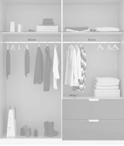 rauch Drehtürenschrank »Kleiderschrank Schrank Garderobe Ankleide GLAMOUR BY QUADRA SPIN« Breiten: 181/226/271 cm, Höhe 210 cm,mit eleganter Hochglanzfront und Stangengriff MADE IN GERMANY