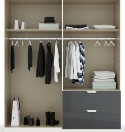 rauch Drehtürenschrank »Kleiderschrank Schrank Garderobe Ankleide GLAMOUR BY QUADRA SPIN« Breiten: 181/226/271 cm, Höhe 210 cm,mit eleganter Hochglanzfront und Stangengriff MADE IN GERMANY