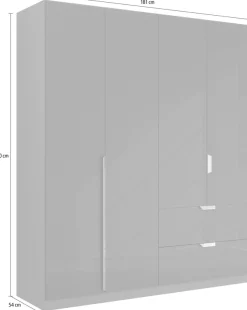 rauch Drehtürenschrank »Kleiderschrank Schrank Garderobe Ankleide GLAMOUR BY QUADRA SPIN« Breiten: 181/226/271 cm, Höhe 210 cm,mit eleganter Hochglanzfront und Stangengriff MADE IN GERMANY