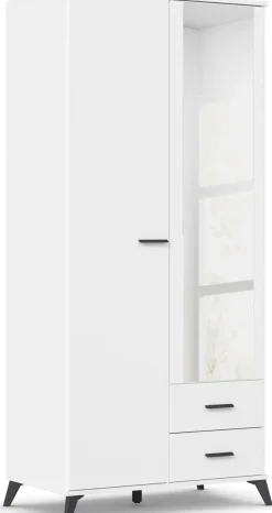 rauch Drehtürenschrank »Lucena« mit schräg ausgestellten Füßen im Monochrom-Stil, mit Spiegel