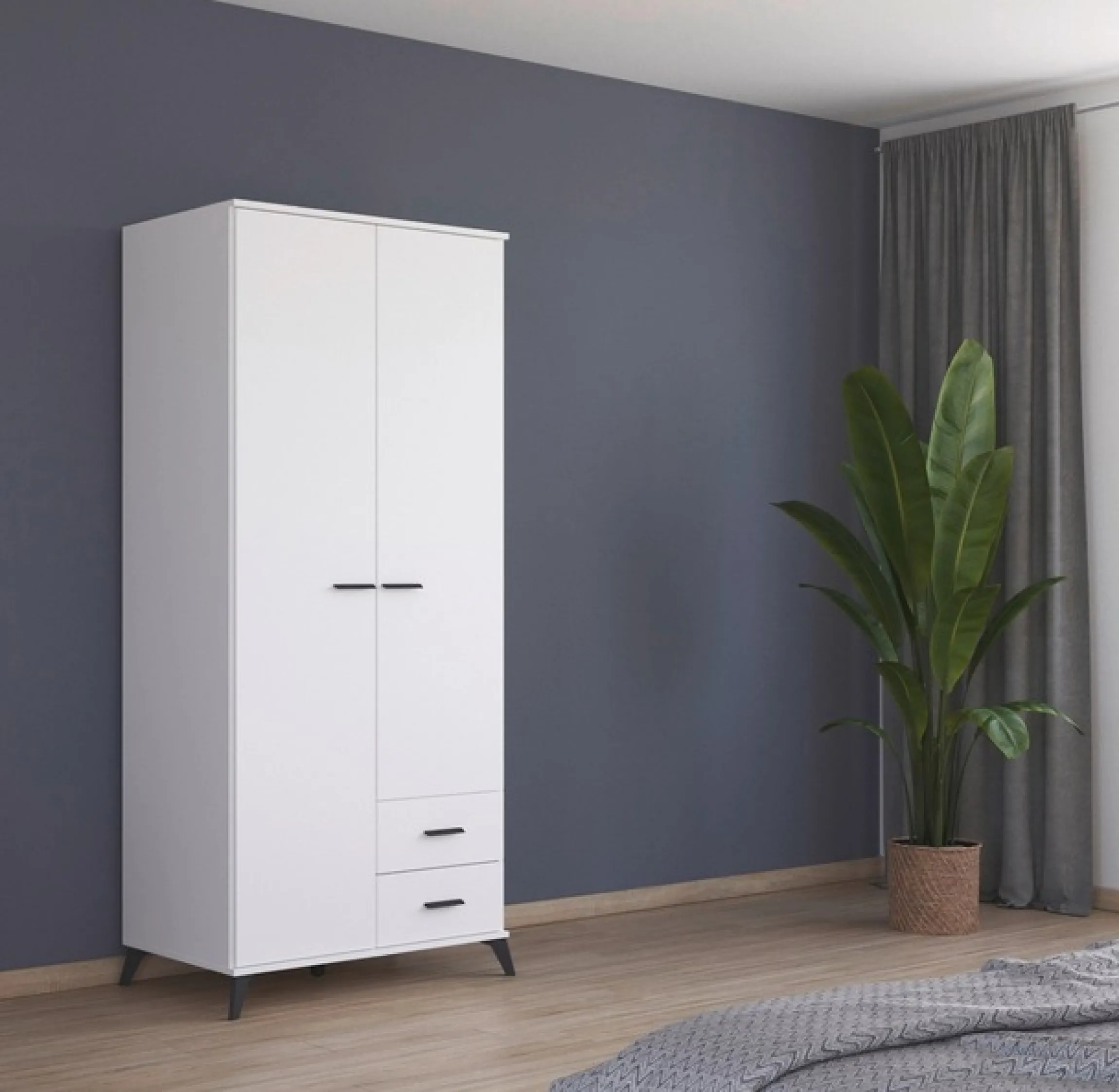 rauch Drehtürenschrank »Lucena« mit schräg ausgestellten Füßen im Monochrom-Stil