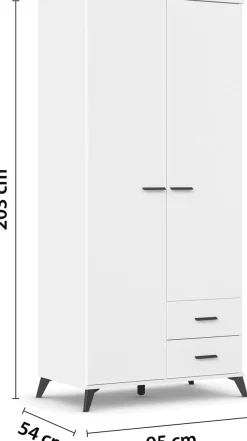 rauch Drehtürenschrank »Lucena« mit schräg ausgestellten Füßen im Monochrom-Stil