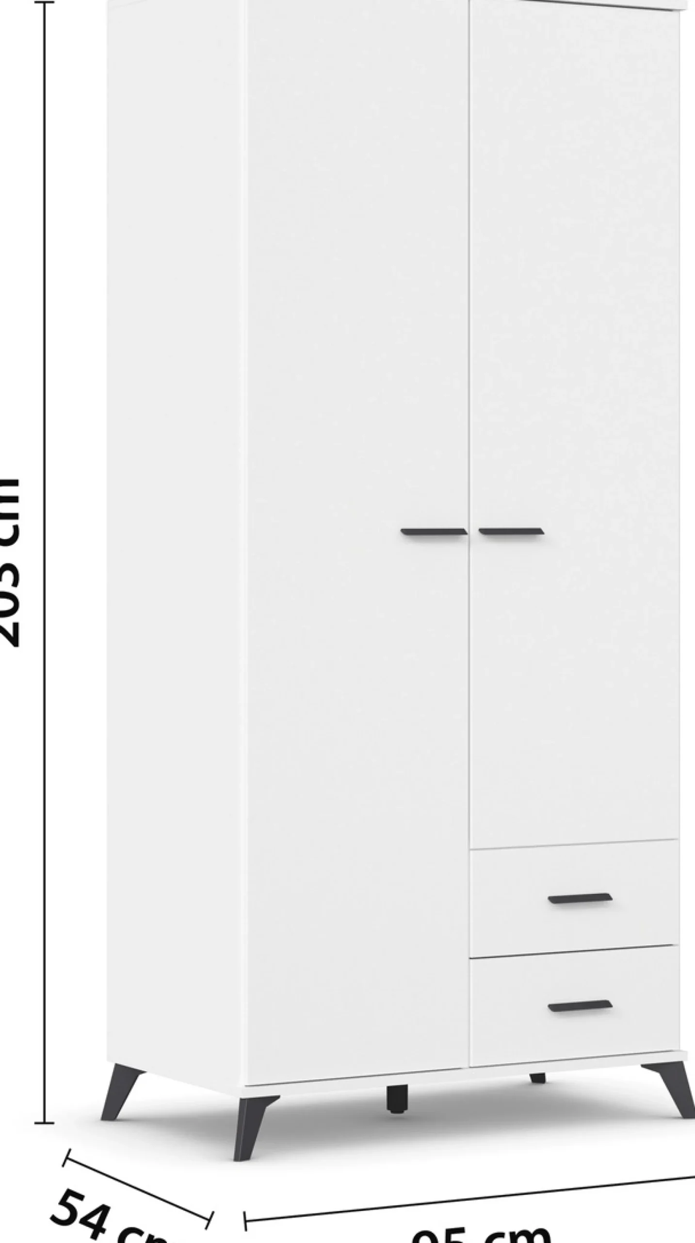 rauch Drehtürenschrank »Lucena« mit schräg ausgestellten Füßen im Monochrom-Stil