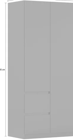 rauch Drehtürenschrank »Mehrzweckschrank Aktenschrank Mietswohnung Garderobe MAINZ 91cm breit« 3 verschiedene Ausstattungen BASIC/CLASSIC/PREMIUM (inkl. SOFT-CLOSE),grifflose Front, Türen mit Push-to-Open Funktion MADE IN GERMANY