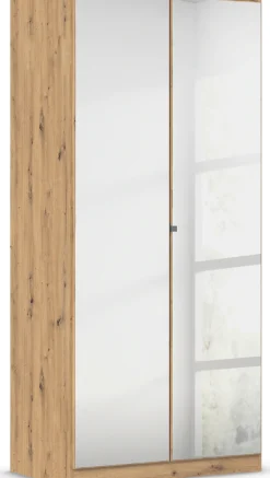 rauch Drehtürenschrank »Reflect« mit Spiegelfront, inkl. praktischer Inneneinteilung und Stoffboxen-Set