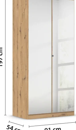 rauch Drehtürenschrank »Reflect« mit Spiegelfront, inkl. praktischer Inneneinteilung und Stoffboxen-Set