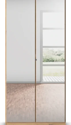 rauch Drehtürenschrank »Reflect« mit Spiegelfront, inkl. praktischer Inneneinteilung und Stoffboxen-Set