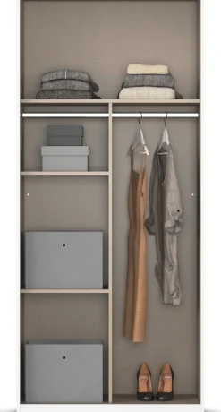rauch Drehtürenschrank »Reflect« mit Spiegelfront, inkl. praktischer Inneneinteilung und Stoffboxen-Set