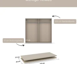 rauch Einlegeboden »Zubehör für Rauch-Schwebetürenschränke BLUE« 2er-Set Breite 107 cm, Tiefe 45 cm
