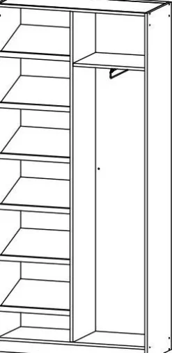 rauch Garderobenschrank »Garderobe Drehtürenschrank Kleiderschrank Schrank Schuhschrank MINOSA« Breite 91 cm, ausziehbare Kleiderstange 6 Schuhablagen MADE IN GERMANY