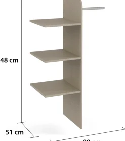 rauch Inneneinteilung »Zubehör für Rauch-Schwebetürenschränke ORANGE« Breite 88 cm, Tiefe 51 cm mit 3 Einlegeböden und 1 Kleiderstange