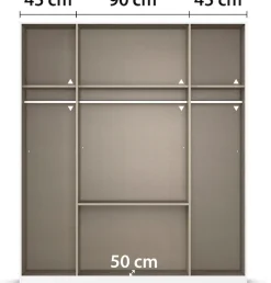 rauch Kleiderschrank »Drehtürenschrank Schrank Garderobe BURANO« mit Schubladen und Spiegelumrandung in Farbabsetzung MADE IN GERMANY