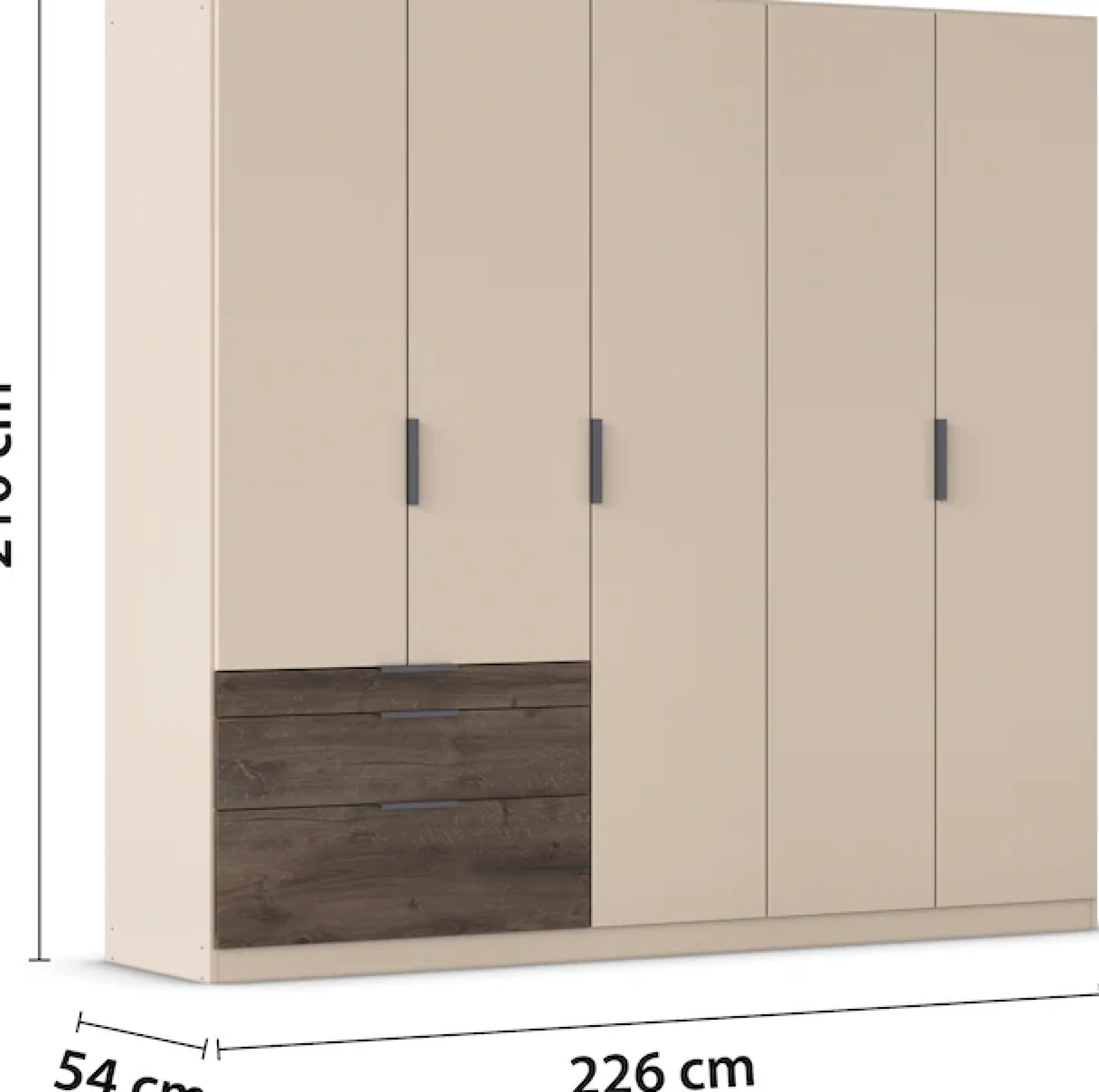 rauch Kleiderschrank »Drehtürenschrank Schrank Garderobe Schlafzimmerschrank KODA« oberer Schubkasten mit praktischer Inneneinteilung,mit asymmetrisch angeordneten Schubladen MADE IN GERMANY