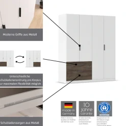 rauch Kleiderschrank »Drehtürenschrank Schrank Garderobe Schlafzimmerschrank KODA« oberer Schubkasten mit praktischer Inneneinteilung,mit asymmetrisch angeordneten Schubladen MADE IN GERMANY