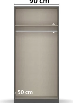 rauch Kleiderschrank »Drehtürenschrank Schrank Garderobe Ankleide FREISING« Breite/Höhe/Tiefe: 91/197/54 cm,schlichtes Design mit griffloser Front und Griffmulde MADE IN GERMANY