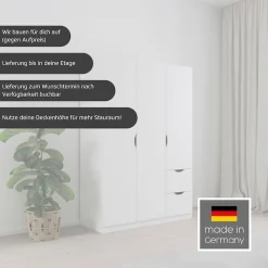 rauch Kleiderschrank »Drehtürenschrank Schrank Garderobe Ankleide FREISING« Breite/Höhe/Tiefe: 91/197/54 cm,schlichtes Design mit griffloser Front und Griffmulde MADE IN GERMANY