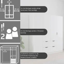 rauch Kleiderschrank »Drehtürenschrank Schrank Garderobe Ankleide FREISING« Breite/Höhe/Tiefe: 91/197/54 cm,schlichtes Design mit griffloser Front und Griffmulde MADE IN GERMANY