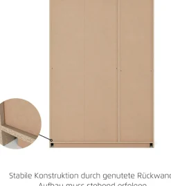 rauch Kleiderschrank »Drehtürenschrank Schrank Garderobe Ankleide FREISING« Breite/Höhe/Tiefe: 91/197/54 cm,schlichtes Design mit griffloser Front und Griffmulde MADE IN GERMANY