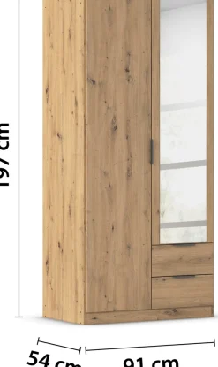 rauch Kleiderschrank »Drehtürenschrank Schrank Garderobe Ankleide Schlafzimmer LAGOA« 3 verschiedene Ausstattungen BASIC/CLASSIC/PREMIUM (inkl. SOFT-CLOSE),geräumige Schubladen, 3 Breiten, optional mit Aufsatz MADE IN GERMANY