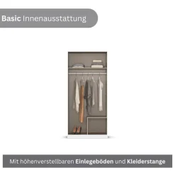 rauch Kleiderschrank »Drehtürenschrank Schrank Garderobe Ankleide Schlafzimmer LAGOA« 3 verschiedene Ausstattungen BASIC/CLASSIC/PREMIUM (inkl. SOFT-CLOSE),geräumige Schubladen, 3 Breiten, optional mit Aufsatz MADE IN GERMANY
