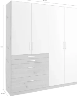 rauch Kleiderschrank »Harburg im Schlafzimmer« Schlafzimmerschrank Schrank Garderobe mit Spiegel