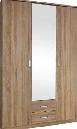 rauch Kleiderschrank »Schrank Drehtürenschrank Garderobe Ankleide Schlafzimmerschrank GANDRA« Breiten 136/181/226/271 cm, Höhe 212 cm,mit Oberkranz und voll aufgelegtem Spiegel MADE IN GERMANY