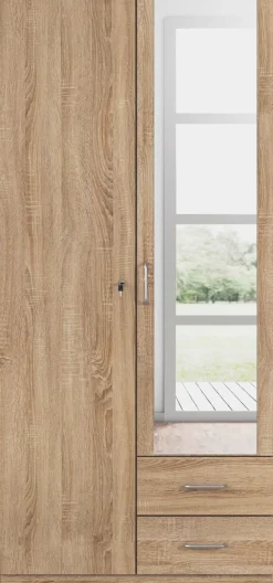 rauch Kleiderschrank »Schrank Garderobe Garderobenschrank Putzschrank Wäscheschrank BERGHEIM« Breiten 91/136/181 cm, Höhe 197 cm,2 Außenschubladen, Tür/en abschließbar je 2 Schlüssel MADE IN GERMANY