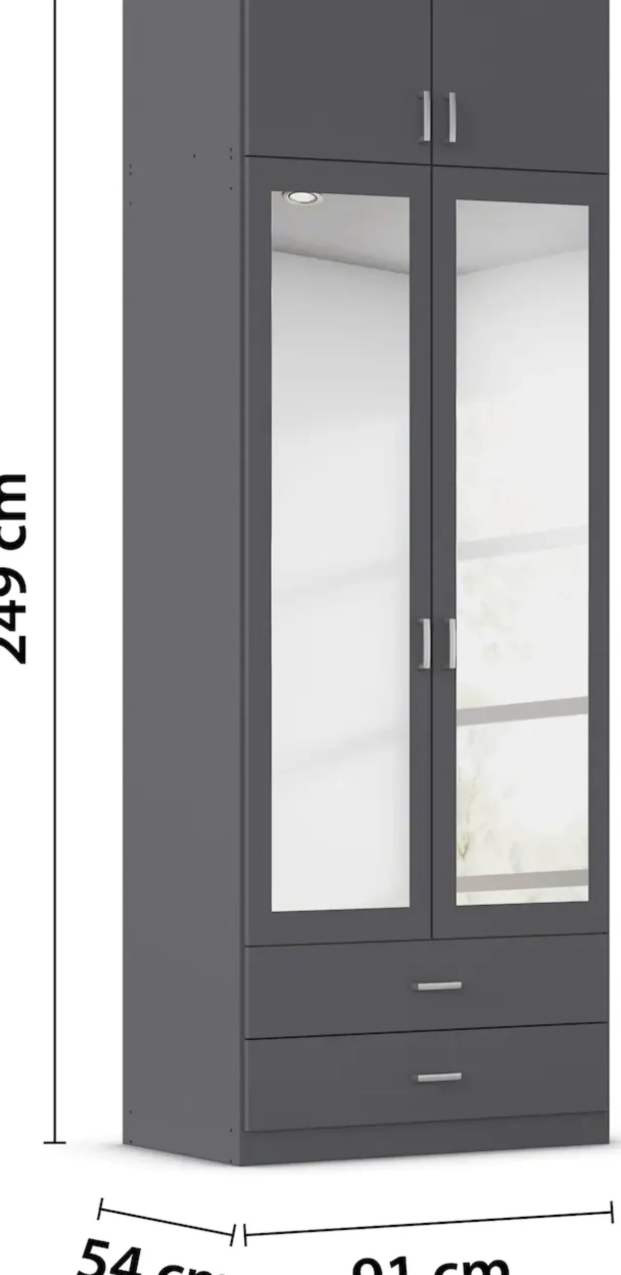 rauch Kleiderschrank »Schrank Garderobe Wäscheschrank GAMMA in 4 Breiten 91-226 cm« 3 verschiedene Ausstattungen BASIC/CLASSIC/PREMIUM (inkl. SOFT-CLOSE),mit Schubladen und Schrankaufsatz sowie Spiegel MADE IN GERMANY