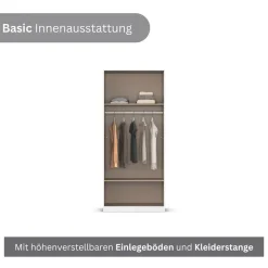 rauch Kleiderschrank »Schrank Garderobe Wäscheschrank GAMMA in 4 Breiten 91-226 cm« 3 verschiedene Ausstattungen BASIC/CLASSIC/PREMIUM (inkl. SOFT-CLOSE),mit Schubladen und Schrankaufsatz sowie Spiegel MADE IN GERMANY