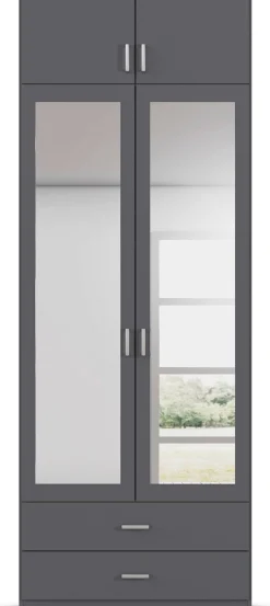 rauch Kleiderschrank »Schrank Garderobe Wäscheschrank GAMMA in 4 Breiten 91-226 cm« 3 verschiedene Ausstattungen BASIC/CLASSIC/PREMIUM (inkl. SOFT-CLOSE),mit Schubladen und Schrankaufsatz sowie Spiegel MADE IN GERMANY