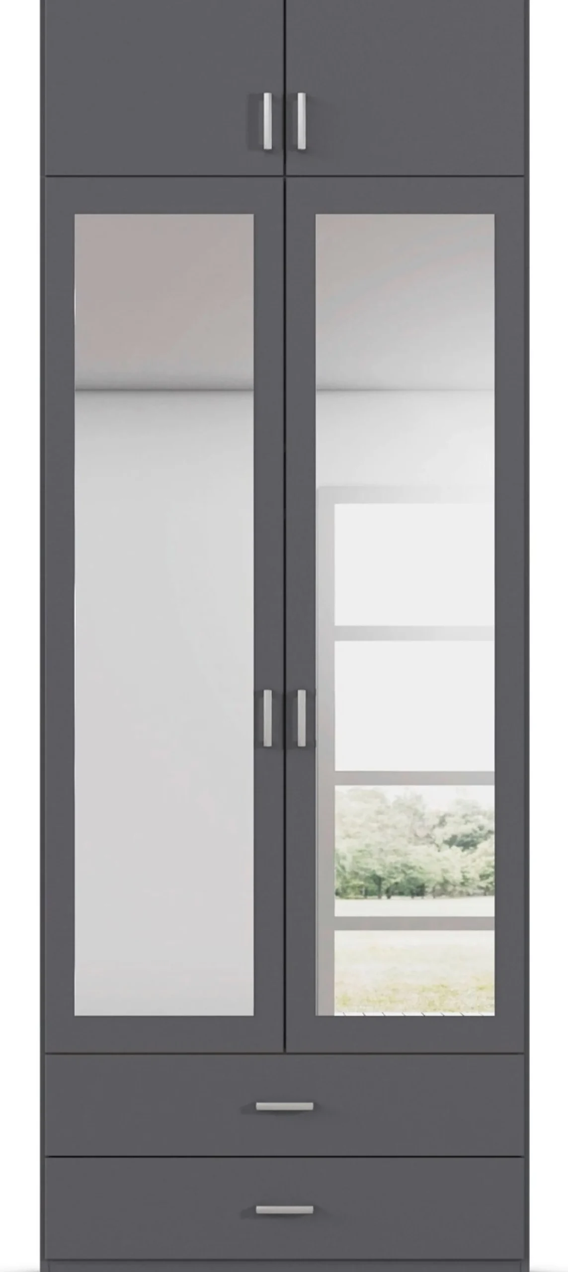 rauch Kleiderschrank »Schrank Garderobe Wäscheschrank GAMMA in 4 Breiten 91-226 cm« 3 verschiedene Ausstattungen BASIC/CLASSIC/PREMIUM (inkl. SOFT-CLOSE),mit Schubladen und Schrankaufsatz sowie Spiegel MADE IN GERMANY
