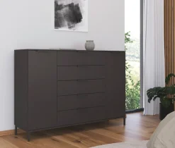 rauch Kombikommode »Kommode Türkommode Sideboard Kombikommode FLIPP« Breite 160/180 cm mit 4 Einlegeböden,2-türig mit5 Schubladen und Soft-Close-Funktion in zwei Breiten
