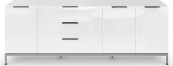 rauch Kombikommode »Kommode Türkommode Sideboard Kombikommode FLIPP mit Glasfront« Breite 200 cm mit 2 Einlegeböden,3-türig, 3 Schubladen, Soft-Close-Funktion, Oberboden und Front Glas