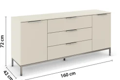 rauch Kombikommode »Kommode Türkommode Sideboard Kombikommode FLIPP« Breite 160 cm mit 2 Einlegeböden,2-türig mit3 Schubladen und Soft-Close-Funktion