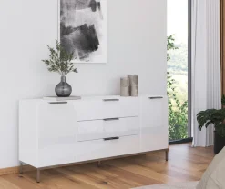 rauch Kombikommode »Kommode Türkommode Sideboard Kombikommode FLIPP mit Glasfront« Breite 160 cm mit 2 Einlegeböden,2-türig, 3 Schubladen, Soft-Close-Funktion, Oberboden und Front Glas
