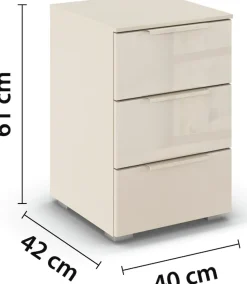 rauch Nachtkommode »Nachttisch Nachtkonsole MONTCLAR Frontauswahl Dekor/Hochglanz/Glas« Breite 40 cm / Höhe 61 cm, inkl. Soft-Close-Funktion,mit 3 geräumigen Schubladen, viele Griffvarianten MADE IN GERMANY